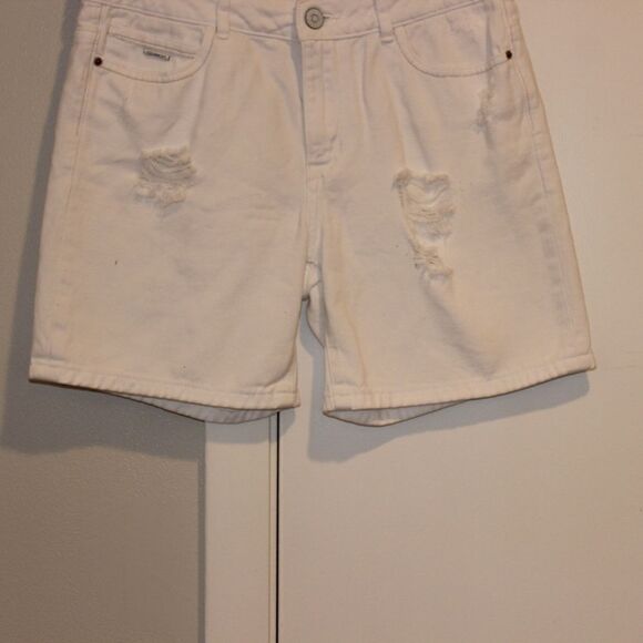 Zara White Jean Shorts Women Size 02 - Picture 5 of 10